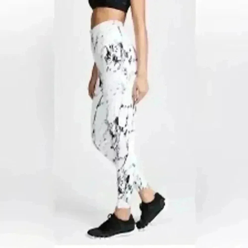 Beyond Yoga Olympus High Waist Leggings White Marble Womens M